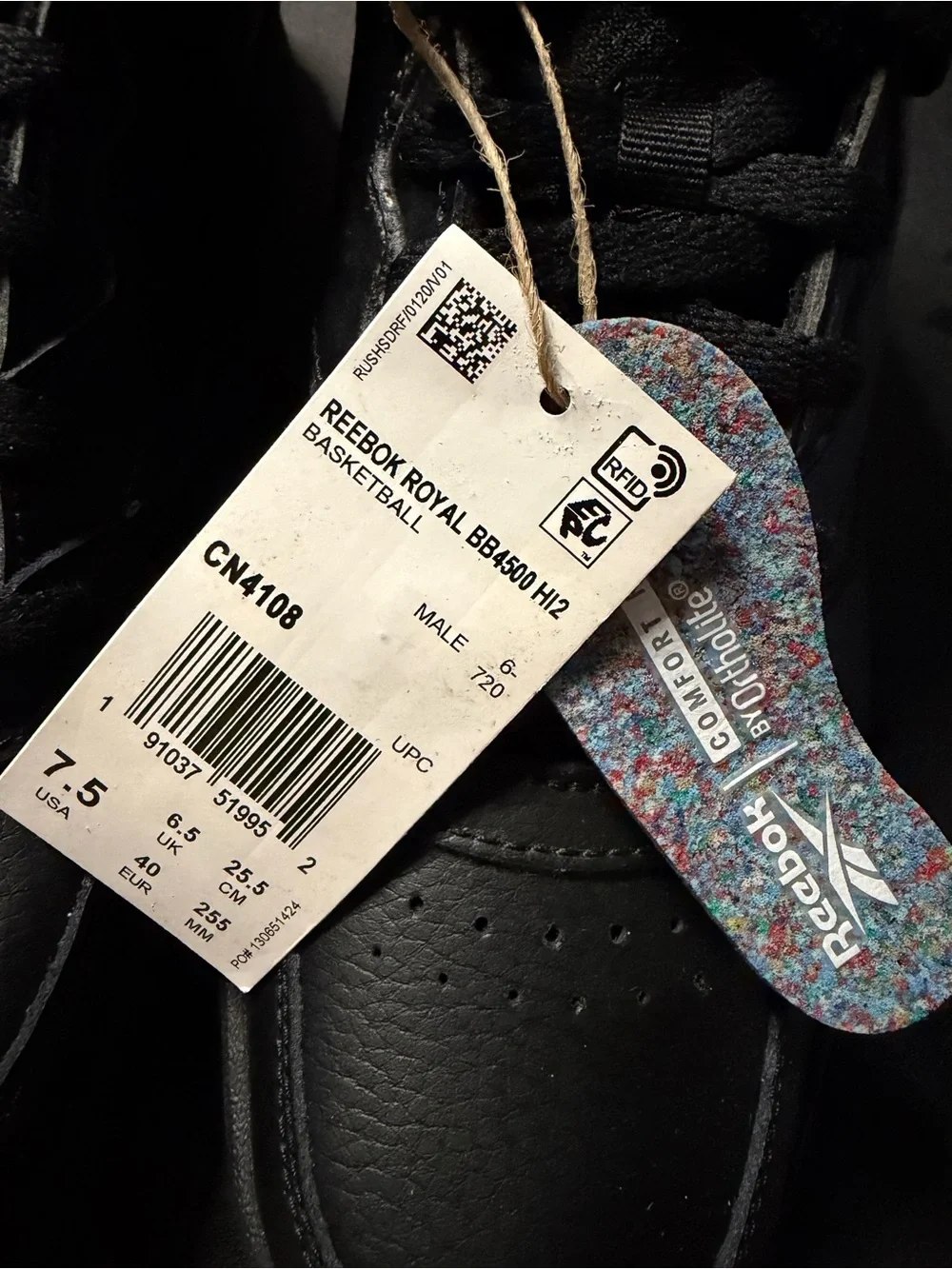 Reebok Black Leather high-Top Sneakers